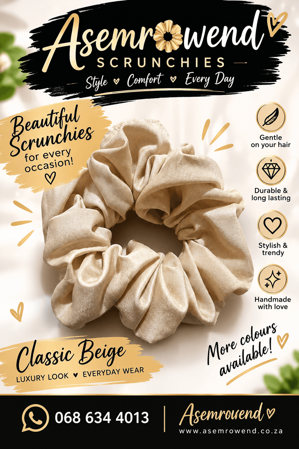 Beige scrunchie