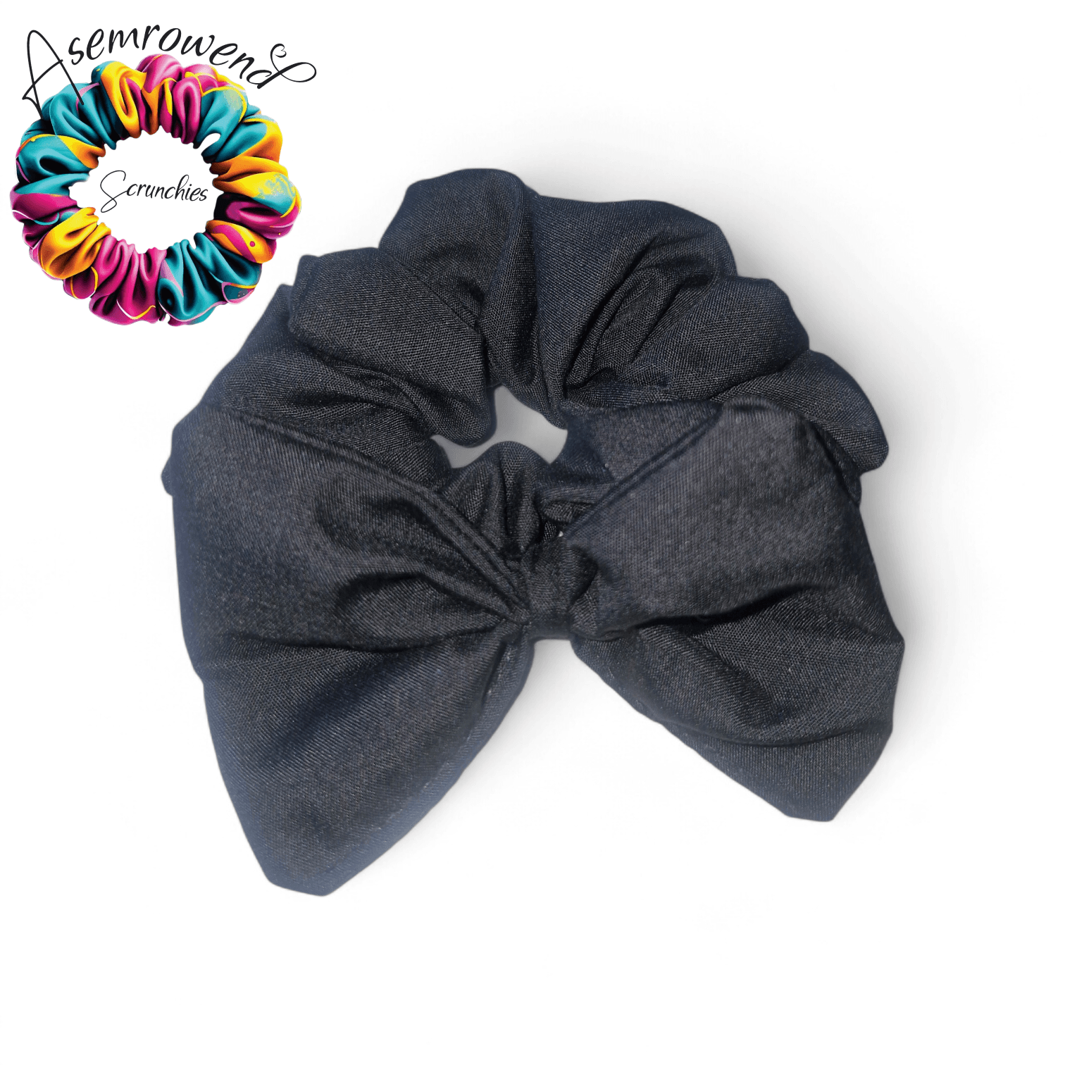 Black bow scrunchie