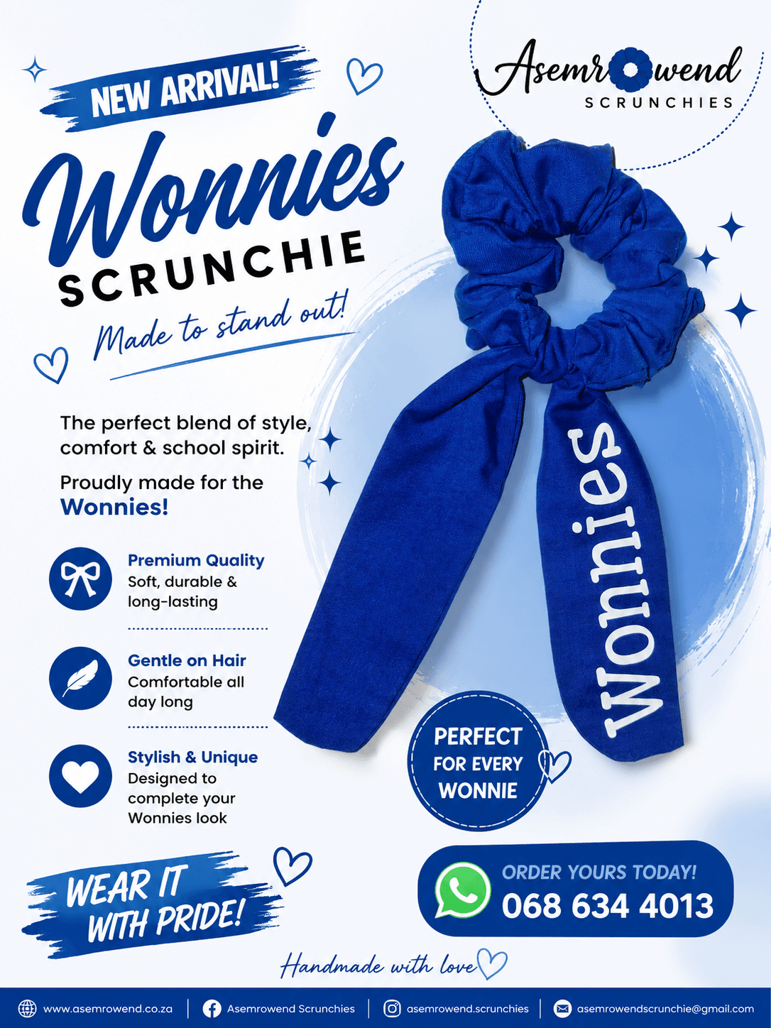Blue wonnies scrunchie