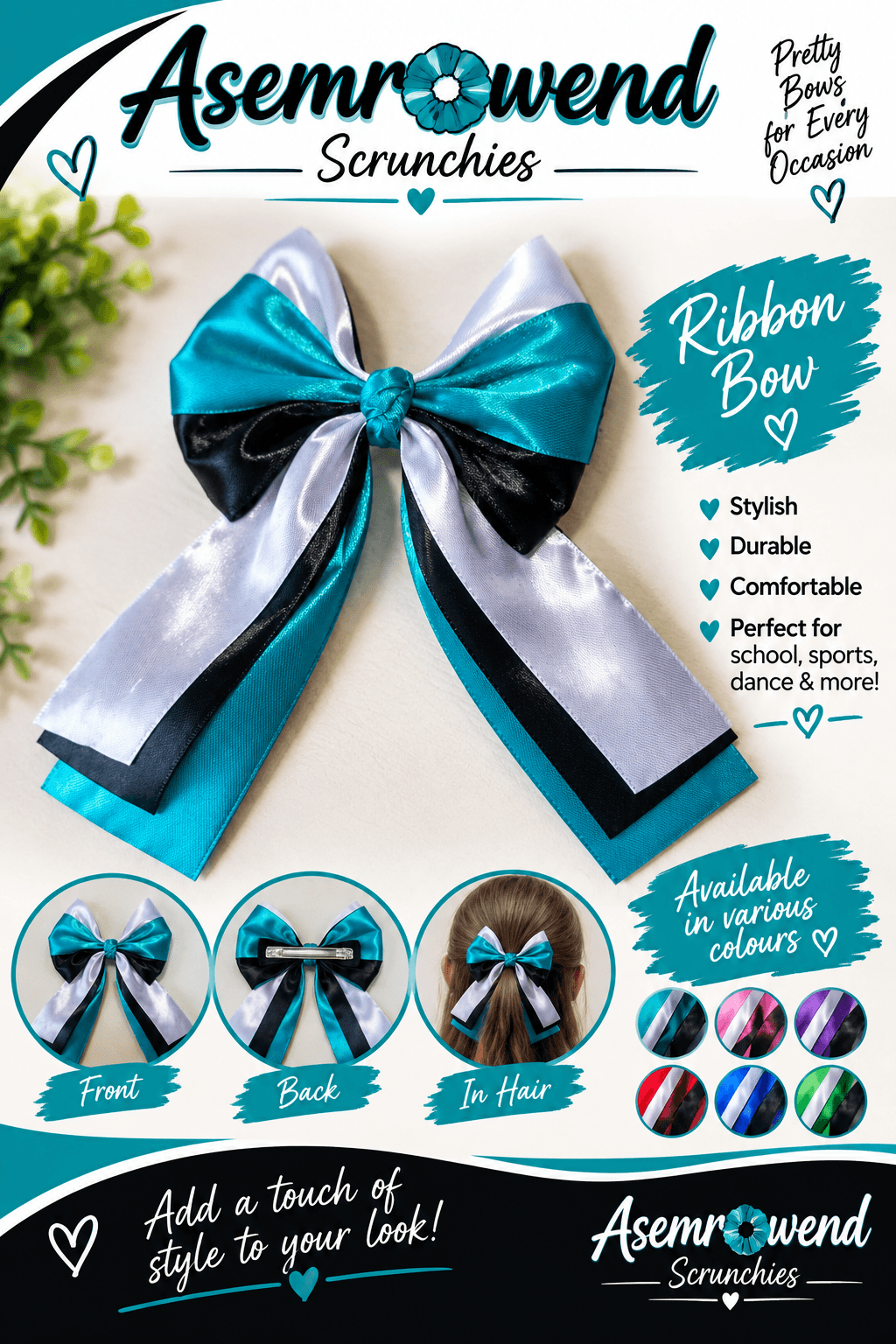 Bow ribbon hair clip