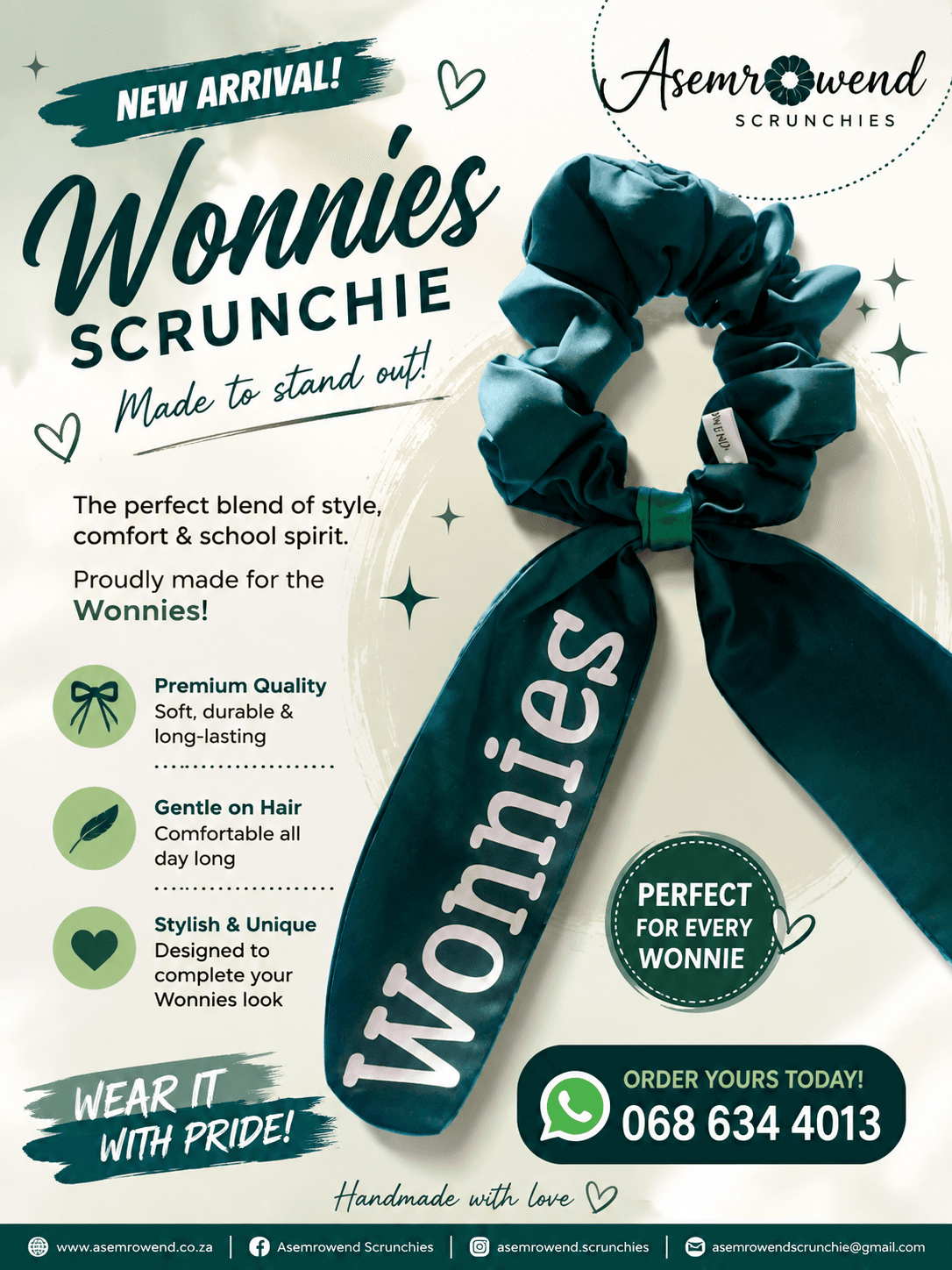 Green wonnies scrunchie