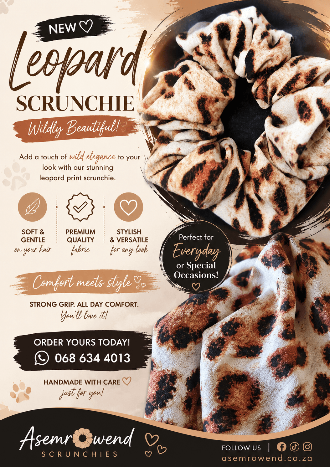 Leopard Print scrunchie