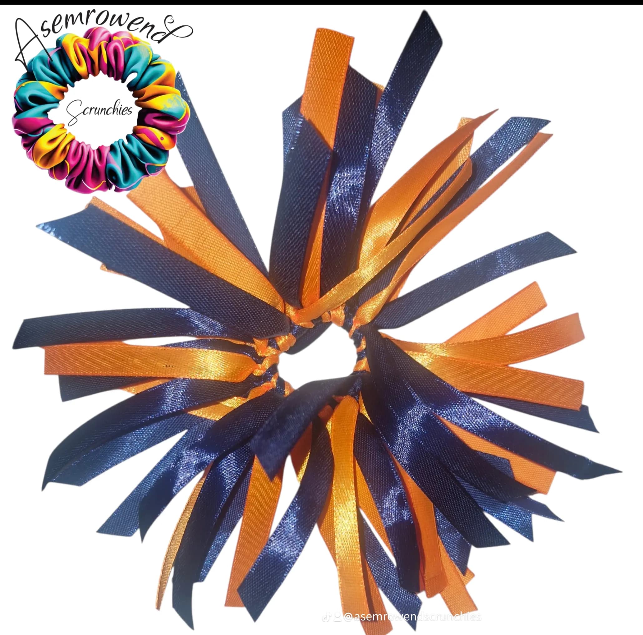 Orange and navy Asemrowend linte