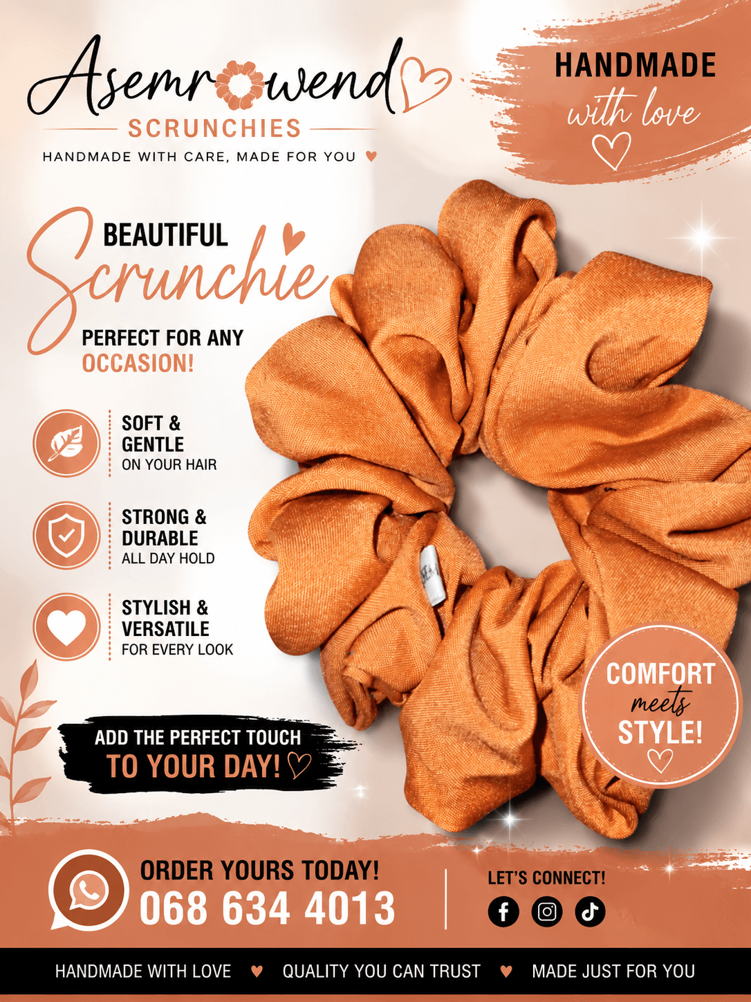 Salted caramel scrunchie